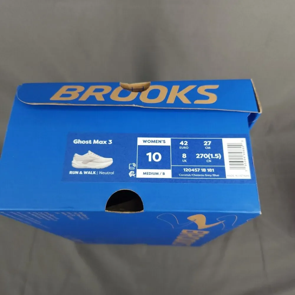 Brooks Ghost Max 3 Shoes Women Size 10 Coconut Chateau Grey